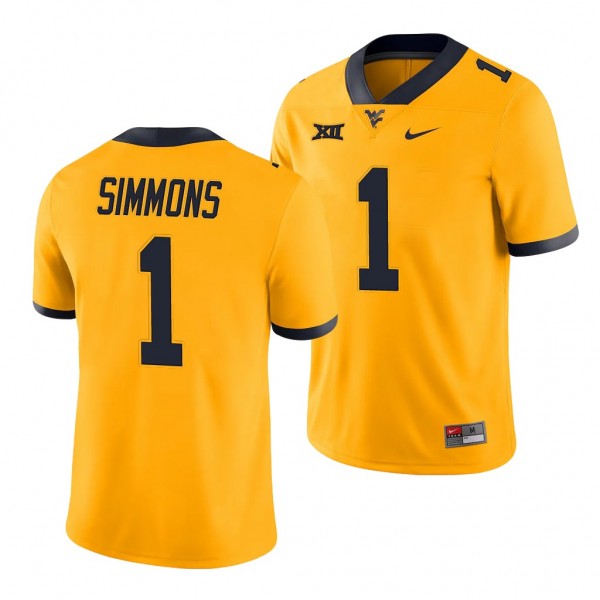 West Virginia Mountaineers T.J. Simmons 1 Gold Thr...