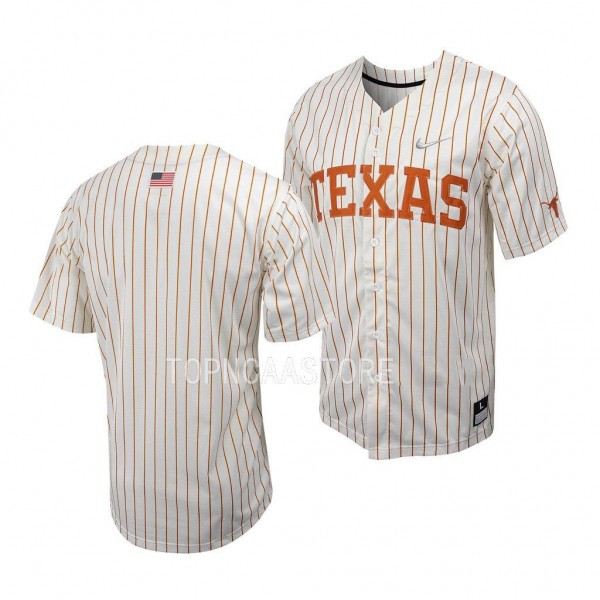 Texas Longhorns College Baseball White Full-Button...