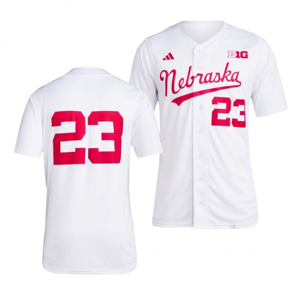 Nebraska Huskers Team Baseball 23 White Jersey Men