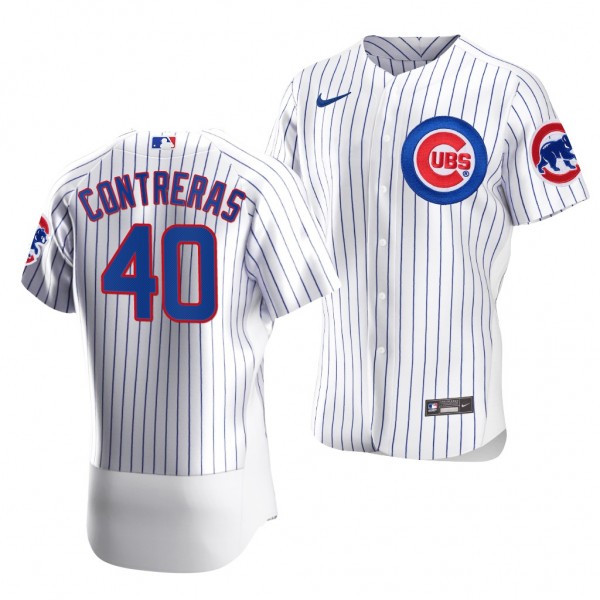 Willson Contreras Chicago Cubs #40 White Authentic Home Jersey