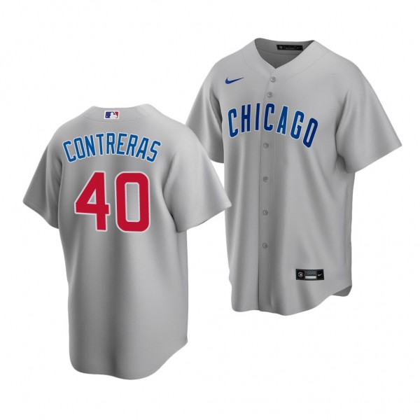Chicago Cubs Willson Contreras 2022 Replica Gray #...