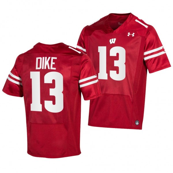 Chimere Dike Wisconsin Badgers #13 Red Jersey Pick-A-Player Men's NIL Replica Uniform