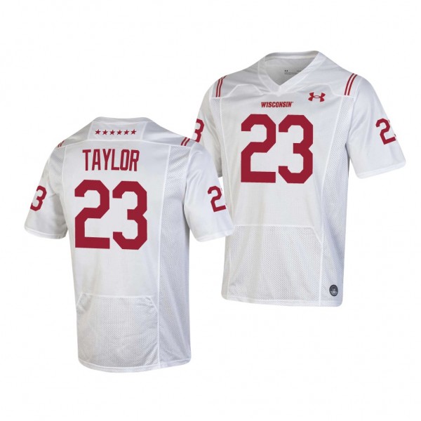 Wisconsin Badgers Jonathan Taylor 23 White Game Je...