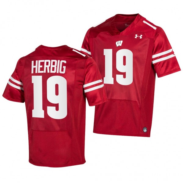 Nick Herbig Wisconsin Badgers #19 Red Jersey Pick-...