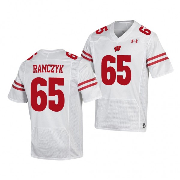 Wisconsin Badgers Ryan Ramczyk 65 White Replica Football Jersey Men's