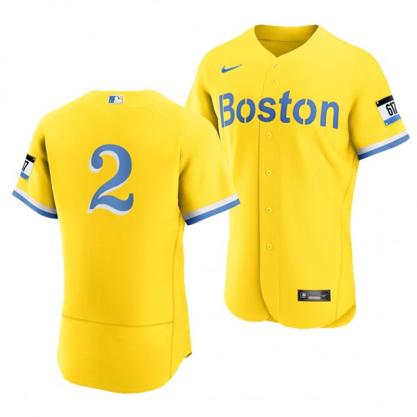 Xander Bogaerts Boston Red Sox #2 Gold Light Blue ...