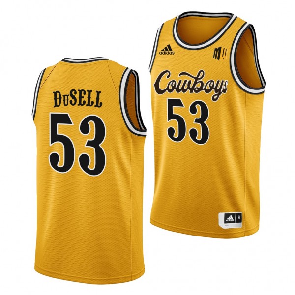 Xavier DuSell #53 Wyoming Cowboys College Basketball Gold Jersey 2022