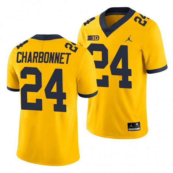 Michigan Wolverines Zach Charbonnet Yellow Game Me...