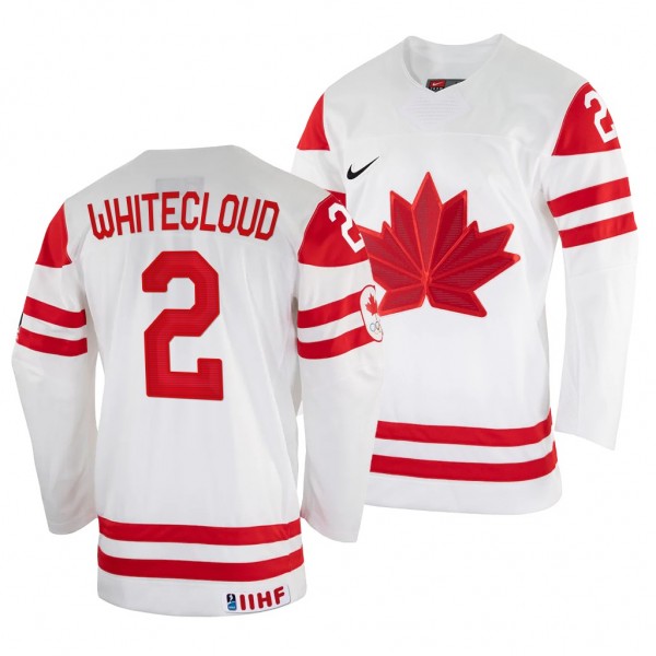 Canada Hockey Zach Whitecloud #2 White Home Jersey 2022 IIHF World Championship