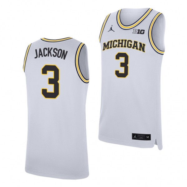 Michigan Wolverines Zeb Jackson White Replica College Basketball Jersey