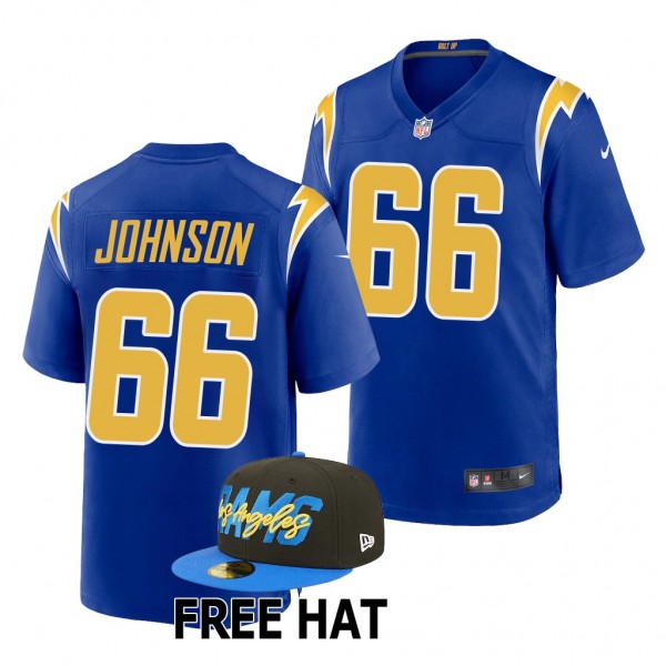 2022 NFL Draft Zion Johnson Jersey Los Angeles Chargers Royal 2nd Alternate