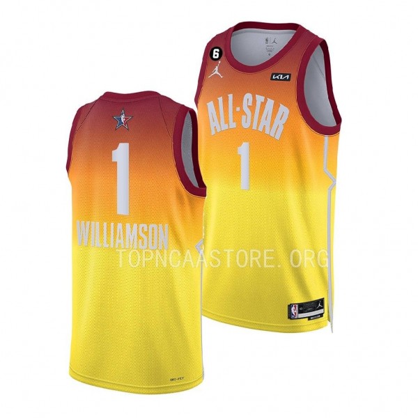 Zion Williamson Pelicans #1 2023 NBA All-Star Gold...